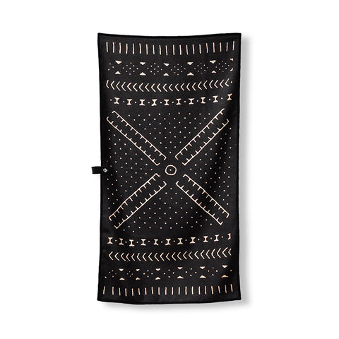 Fitness Towel: Mud Cloth/Black