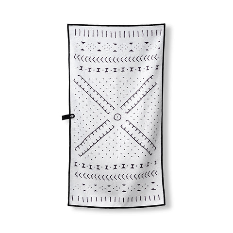 Fitness Towel: Mud Cloth/White
