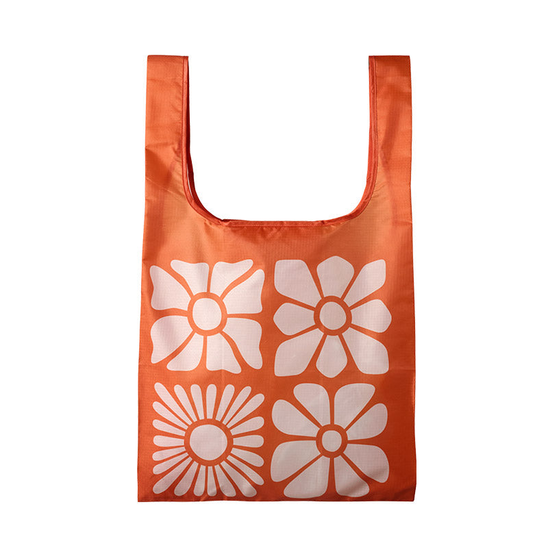 Pocket Tote: Big Flower B/Ex Orange