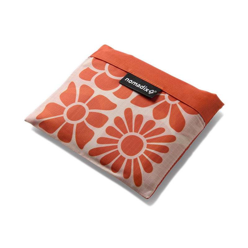 Pocket Tote: Big Flower B/Ex Orange