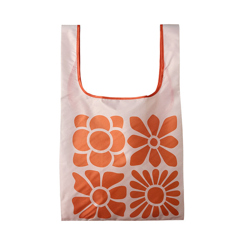 Pocket Tote: Big Flower B/Ex Orange