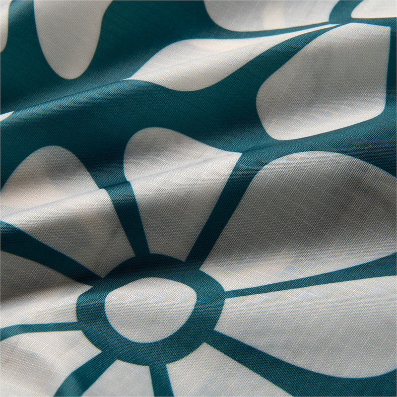 Pocket Tote: Big Flower B/Teal Ocean