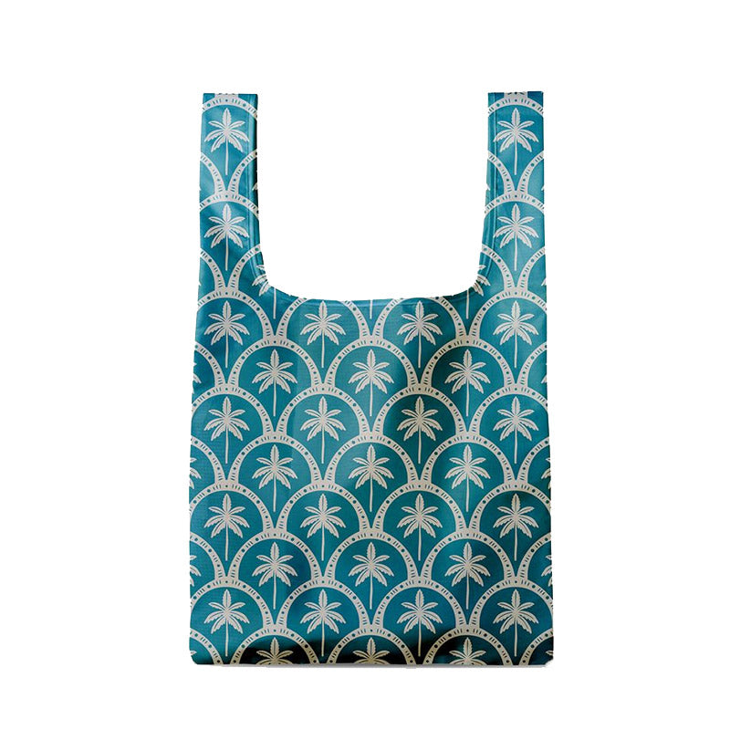 Pocket Tote: Palm Resort/Teal Ocean