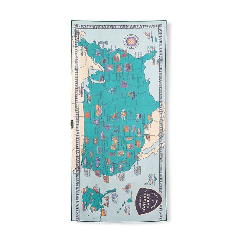 Car Seat Cover Towel: National Park Map