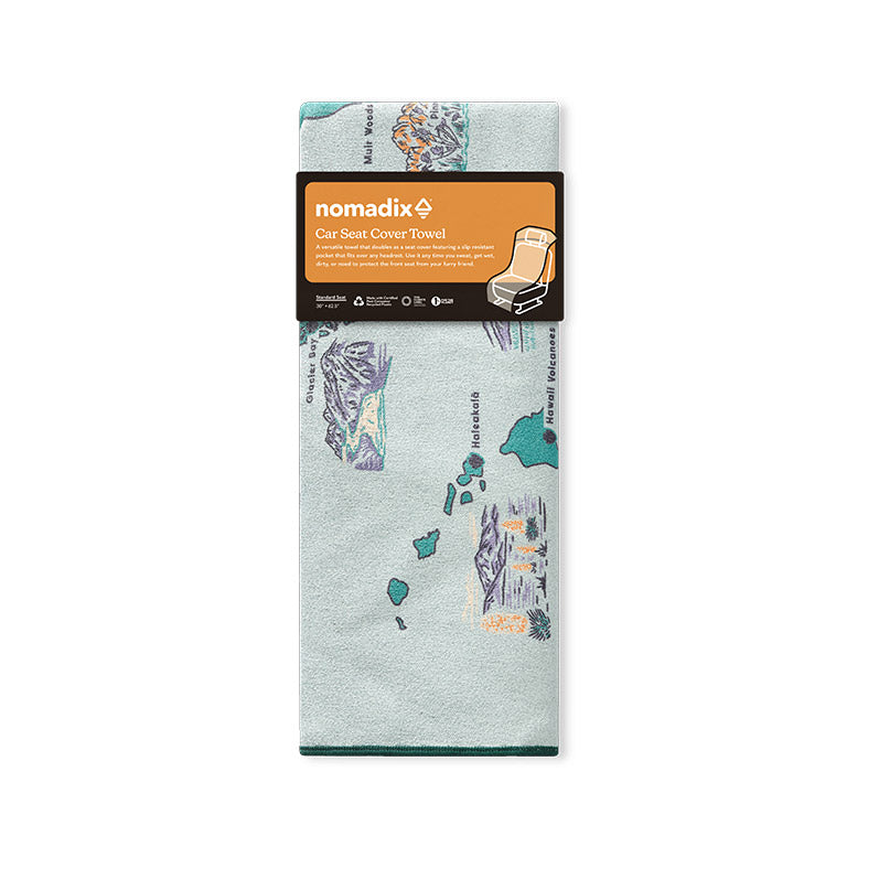 Car Seat Cover Towel: National Park Map