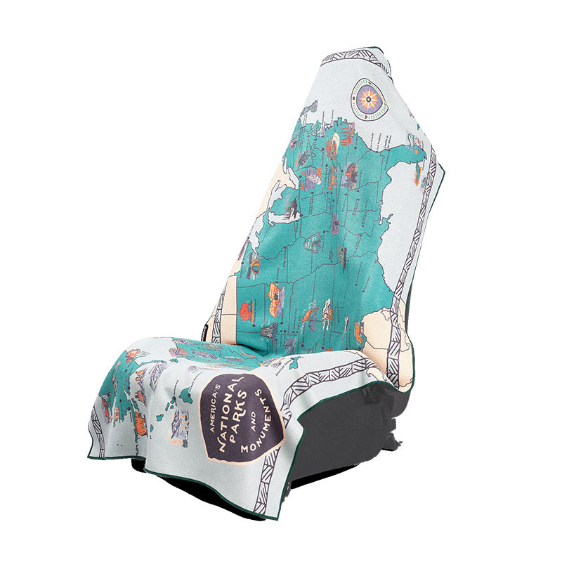 Car Seat Cover Towel: National Park Map