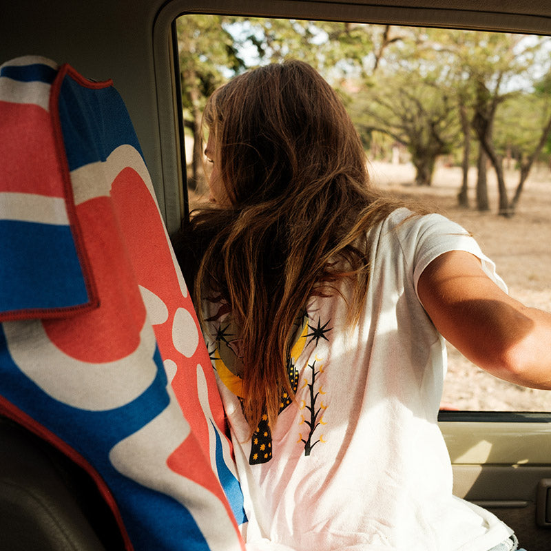 Car Seat Cover Towel: Wild FL/ST Blue Red