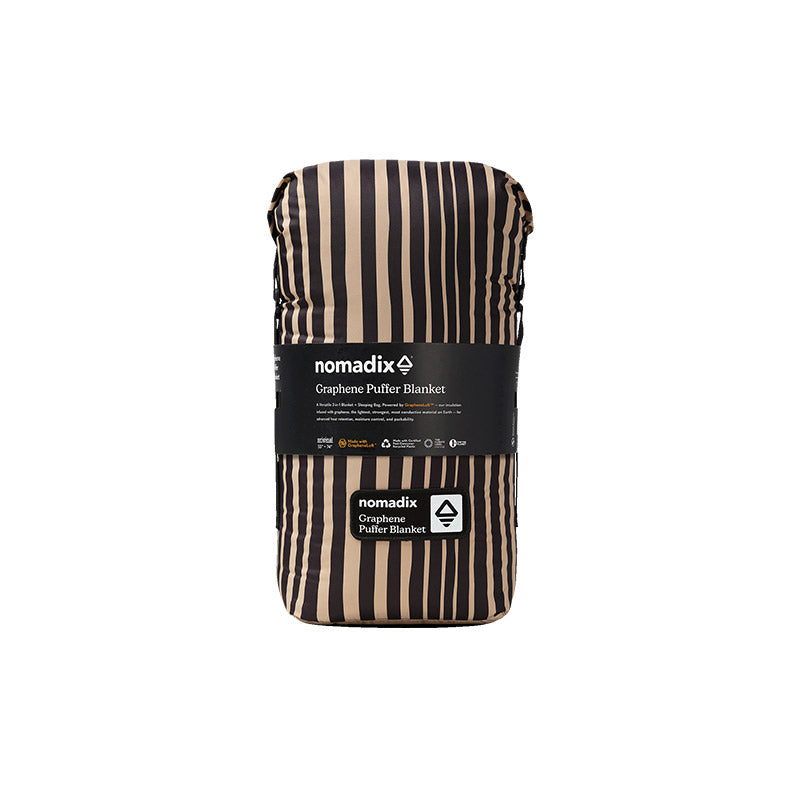 Graphene Puffer Blanket: HRTG Stripe/Black Tan