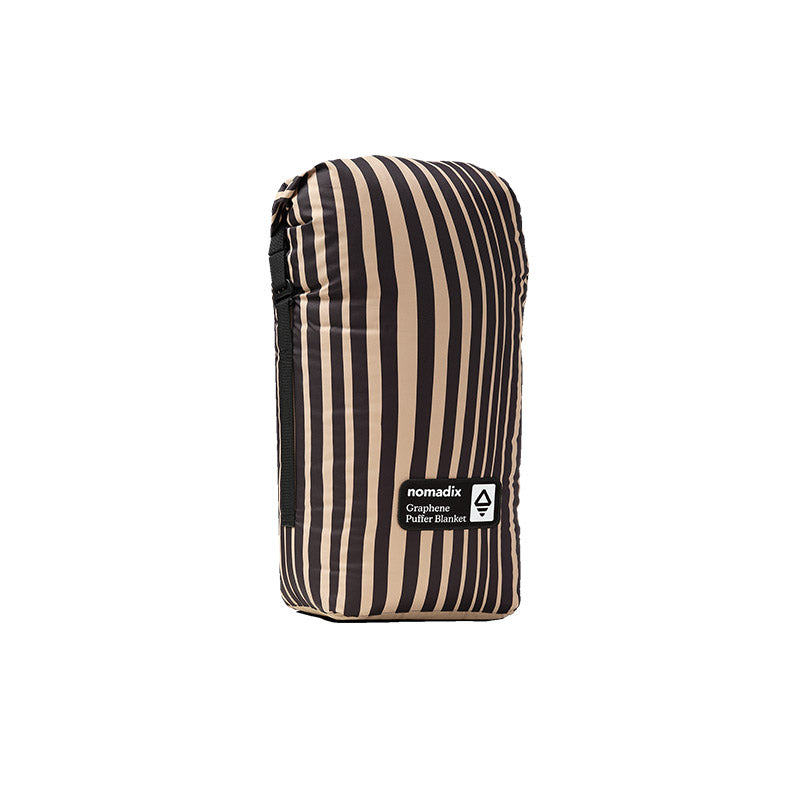 Graphene Puffer Blanket: HRTG Stripe/Black Tan