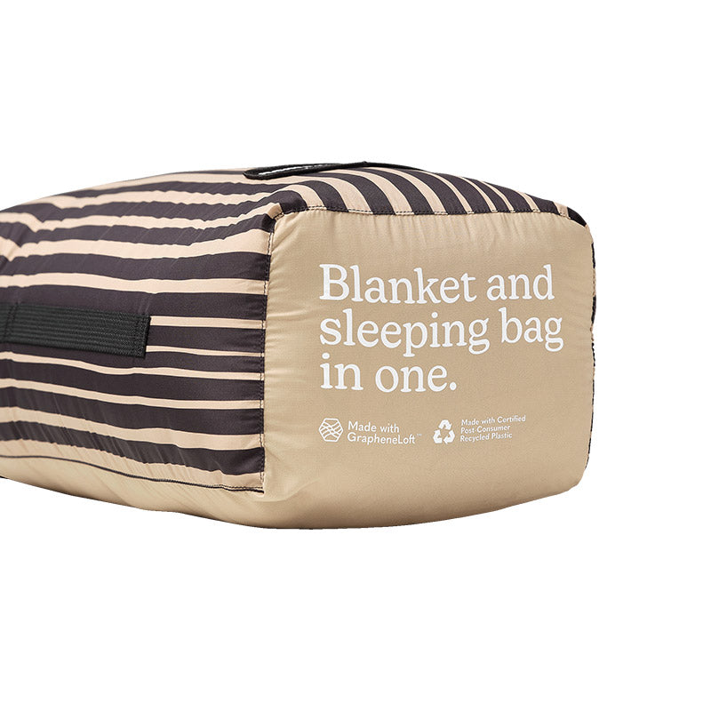 Graphene Puffer Blanket: HRTG Stripe/Black Tan
