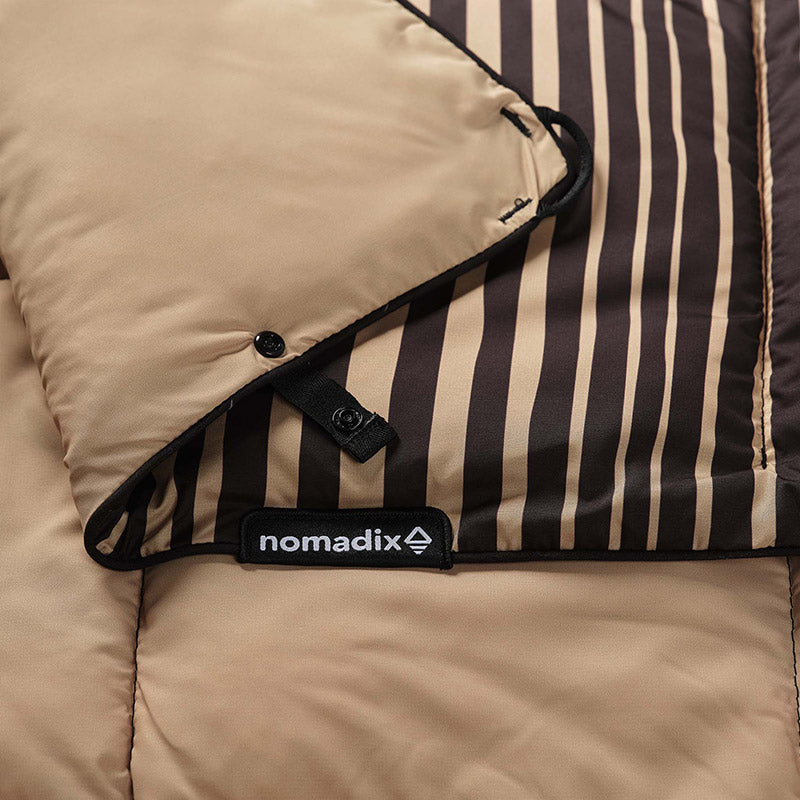 Graphene Puffer Blanket: HRTG Stripe/Black Tan