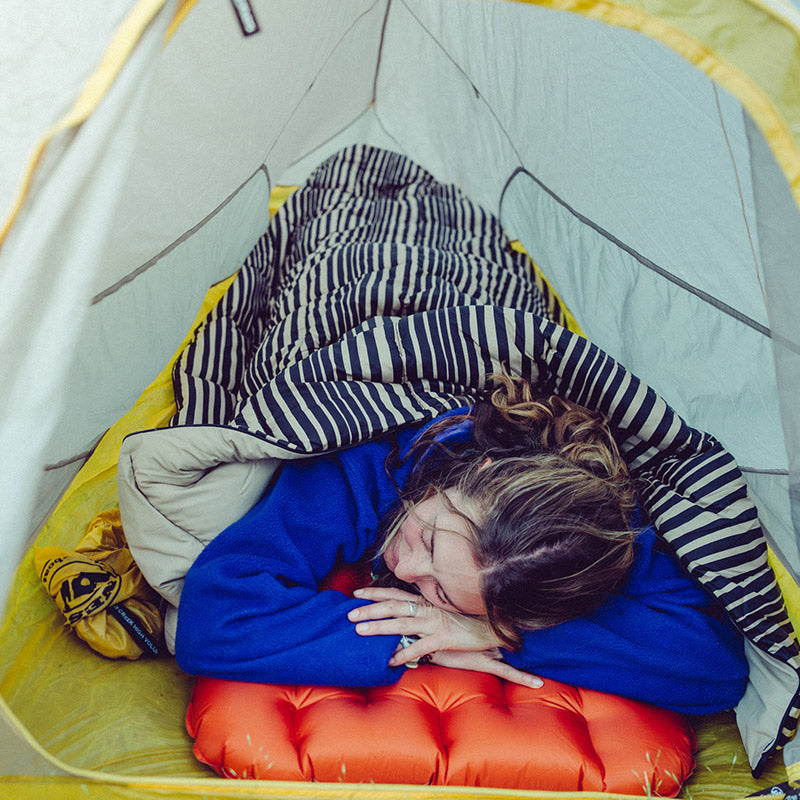Graphene Puffer Blanket: HRTG Stripe/Black Tan