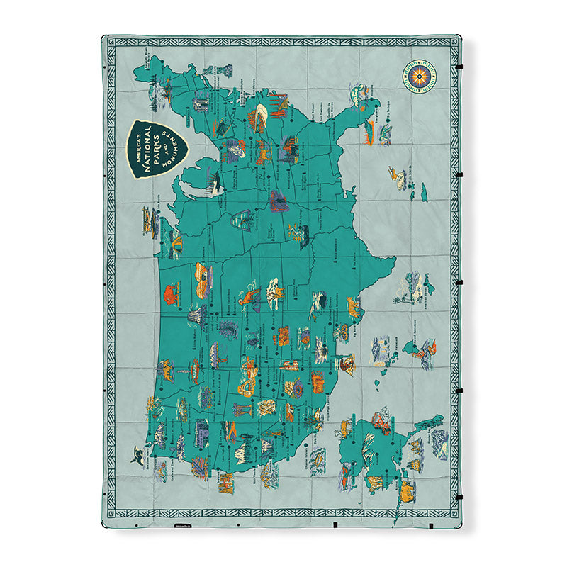 Graphene Puffer Blanket: National Park Map