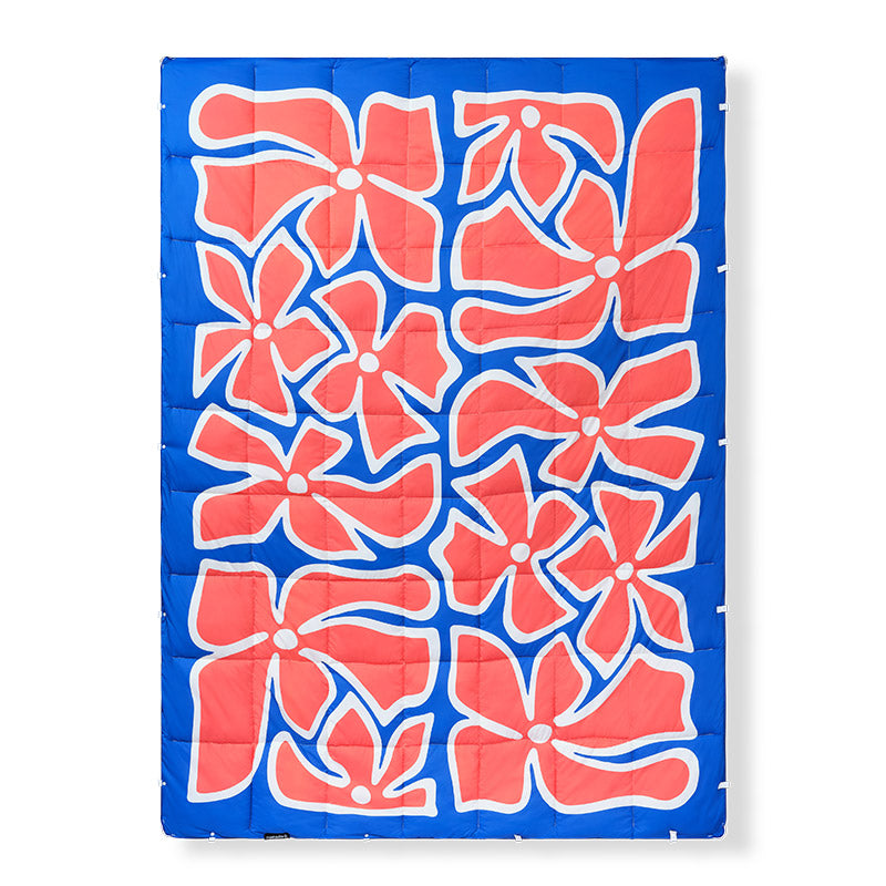 Graphene Puffer Blanket: Wild FL/ST Blue Red