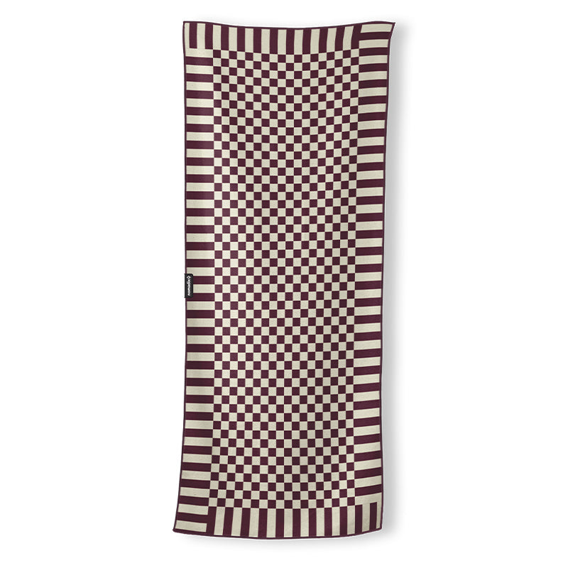 Original Towel: Checked Out/Burgundy