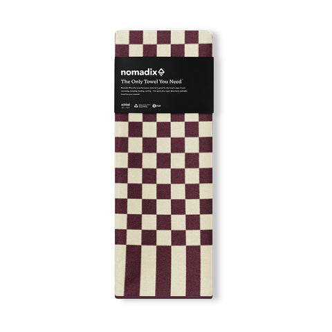 Original Towel: Checked Out/Burgundy