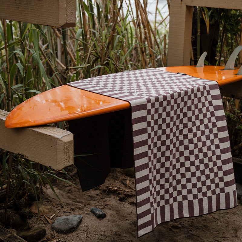 Original Towel: Checked Out/Burgundy