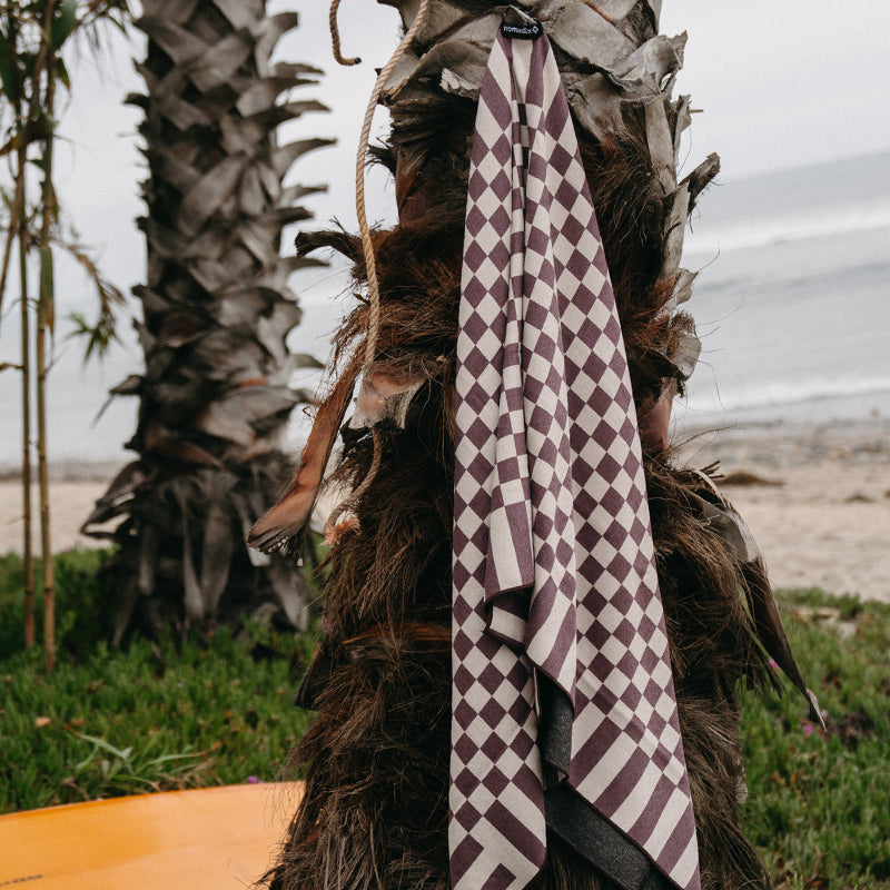 Original Towel: Checked Out/Burgundy