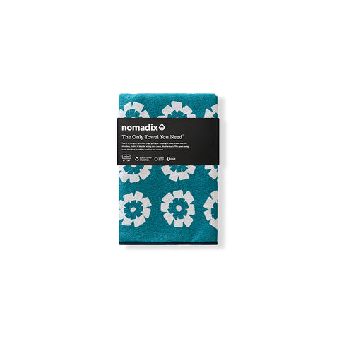 Mini Towel: Fresh Flowers/Teal Ocean