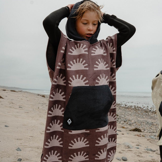 ベビーラム フォックス ポンチョ Big Flower B/Ex Orange Kids Changing Poncho | Nomadix – NOMADIX